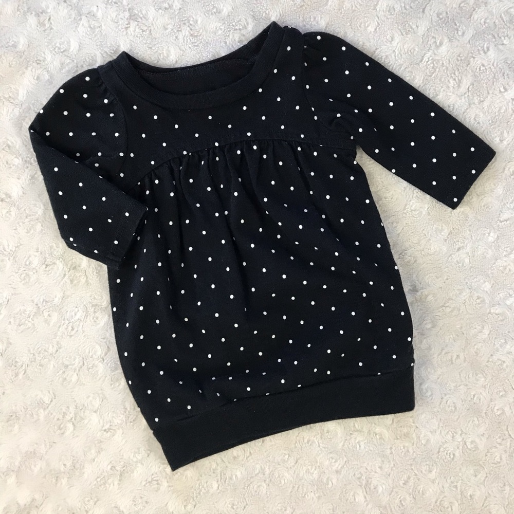 Old Navy Dress Size 0-3 Months Black White Dots